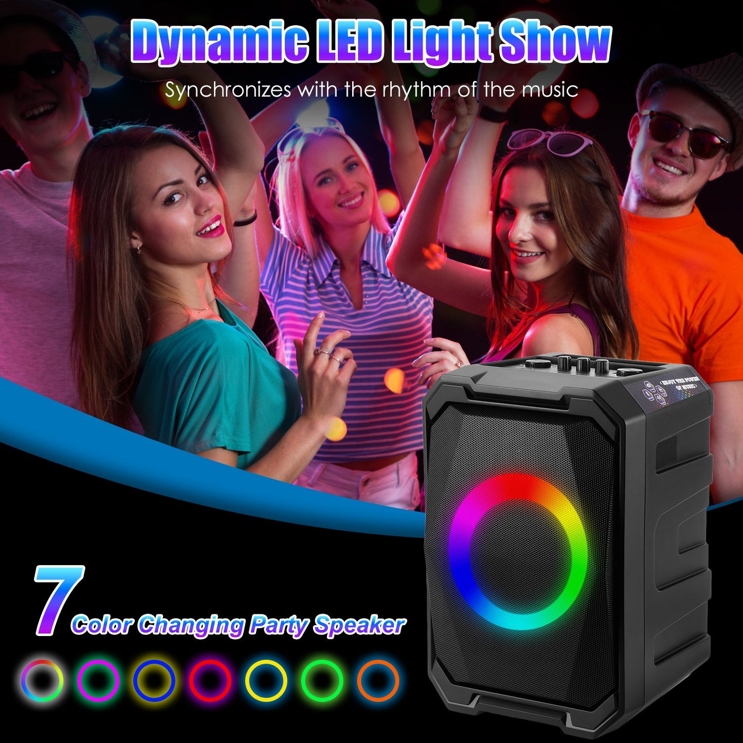 The Dual Vocal: Party Speaker with 2 Wireless Mics & Remote
