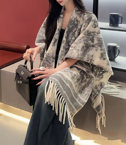 Women's Fashion Personalized Tassel Scarf Cape