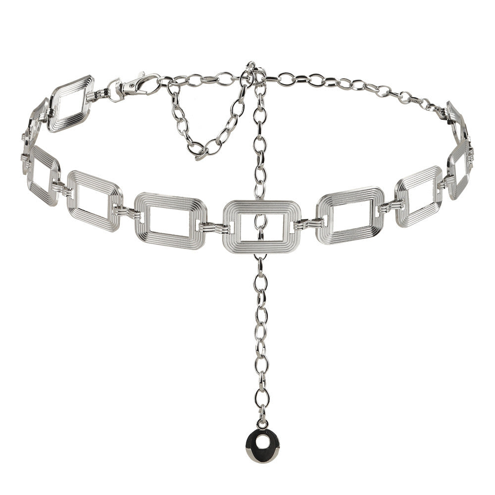High-grade Metal Women's Hip Hop Style Decorative Waist Chain