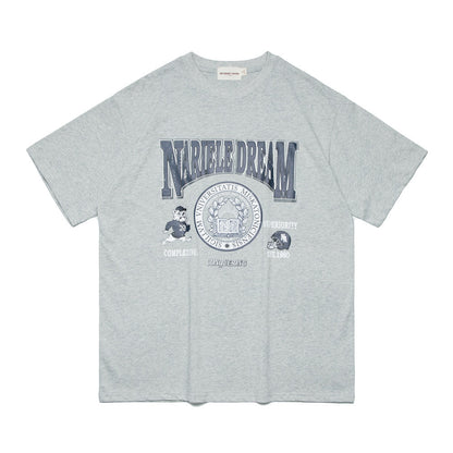 Cartoon Letter Print Short-sleeved T-shirt For Men