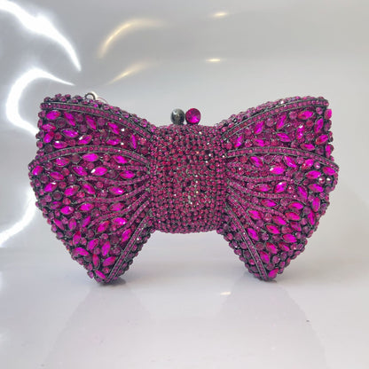 Bow Diamond Evening Bag Rhinestone Clutch