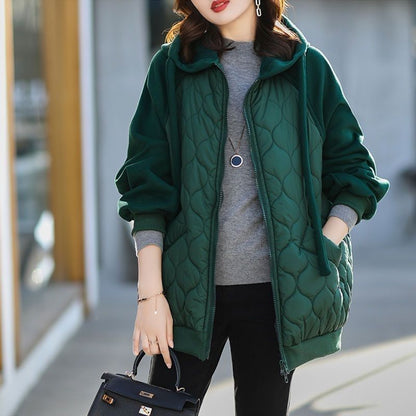 Hooded Fleece Cotton-padded Jacket Thick Coat Cotton-padded Jacket Loose Fashion Women's Wear