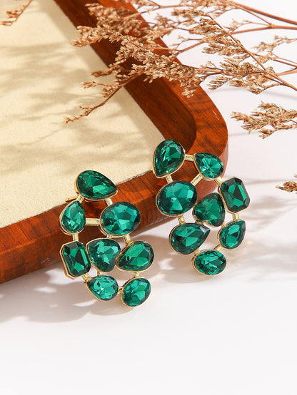 Hot Selling Fashionable Alloy Diamond Studded Earrings