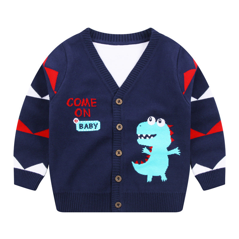 The V-Neck Artisan: Boys’ Single-Breasted Sweater Cardigan