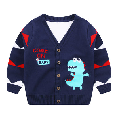The V-Neck Artisan: Boys’ Single-Breasted Sweater Cardigan