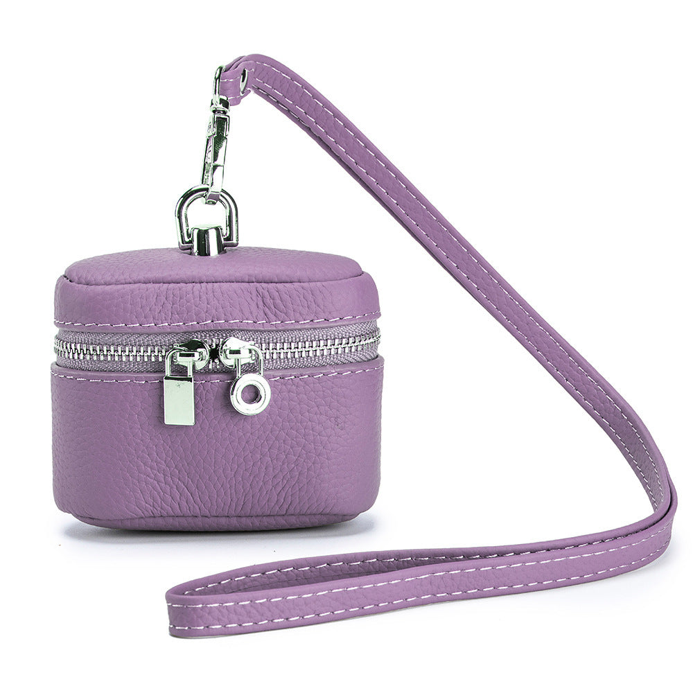Leather Small Neck-hanging Coin Purse Simple And Portable
