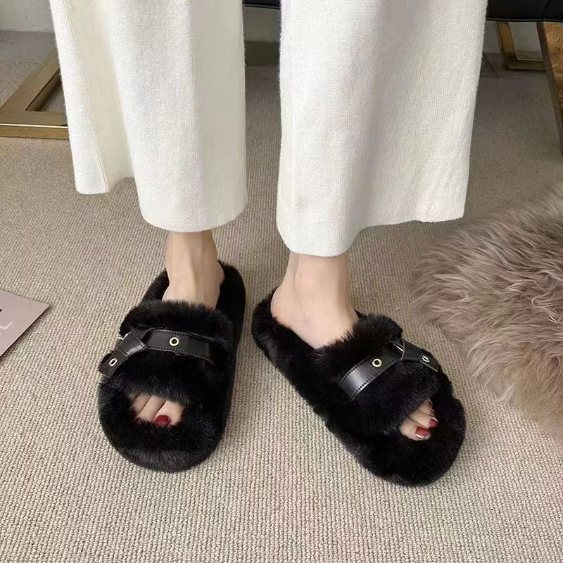 Fashion Slippers for Outdoor Wear Comfortable Slip on Flat Slippers