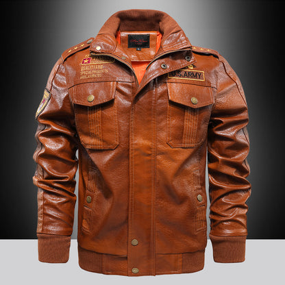 Leather Jacket Mens Stand-Up Collar Slim Fit Short Tailored Intensity