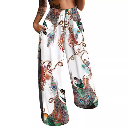 Peacock Positioning Printing Women's Pants