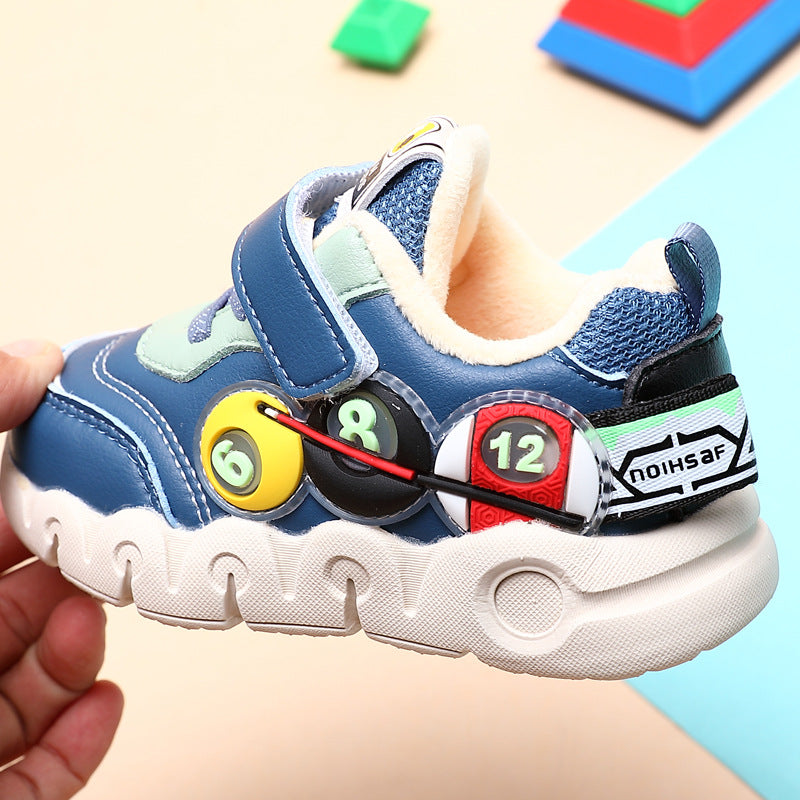 The Leather Hearth: Leather Short-Plush Boys’ Walking Cotton Shoes
