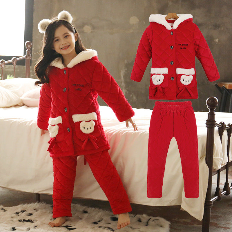 The Velvet Pajama: Children’s Coral Fleece Women’s Set
