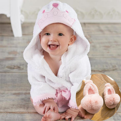 The Royal Plush Collection: Children’s Bathrobe & Slipper Set
