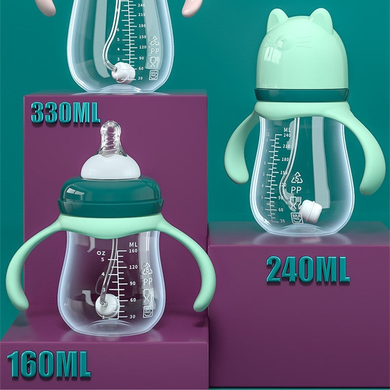 Wide Caliber: PP Straw Baby Water & Milk Feeding Bottle