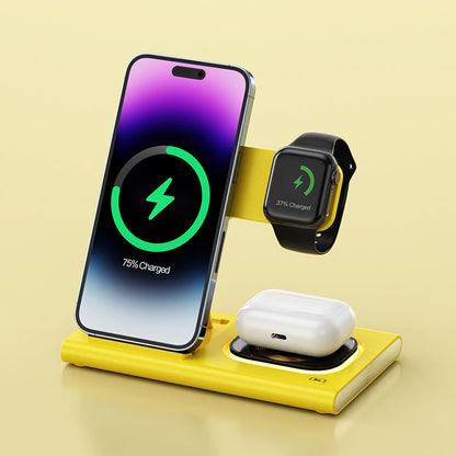 NightDock 3-in-1: 15W Magnetic Charging Stand with Ambient Night Light