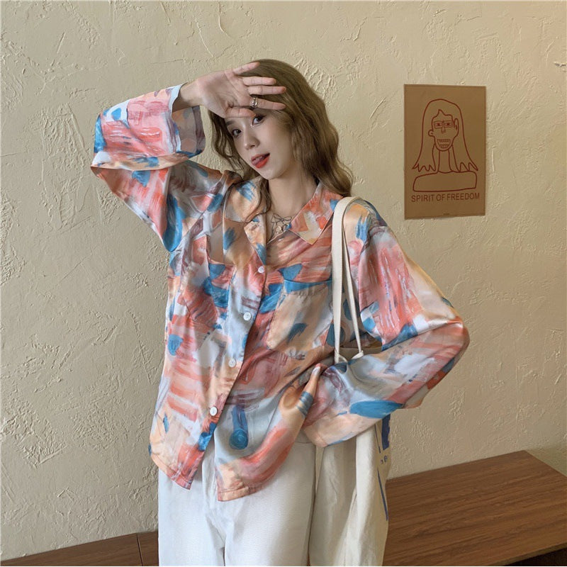 Women's Loose Retro Long Sleeve Shirt