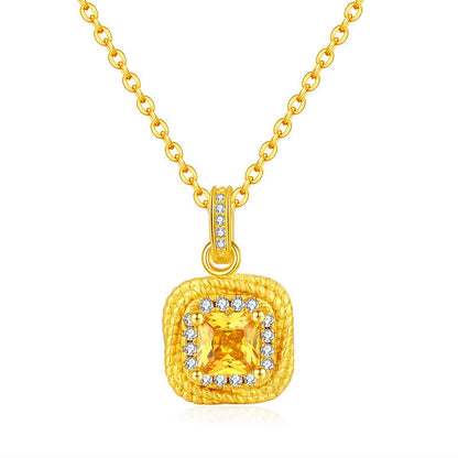 Women's Simple Small Sugar Cube Rings Ear Studs Jewelry Copper-plated Gold Jewelry Suit