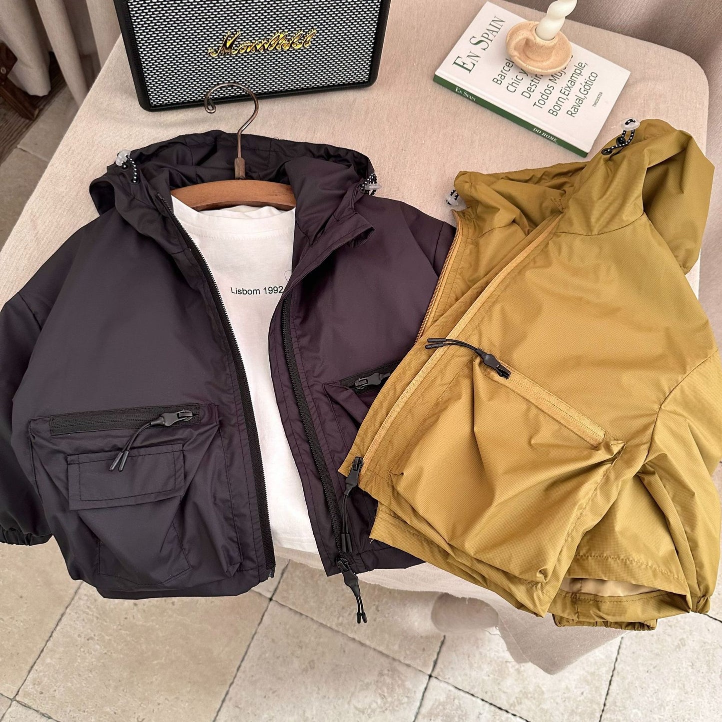 The Minimal Shell: Solid-Color Short Hooded Shell Jacket