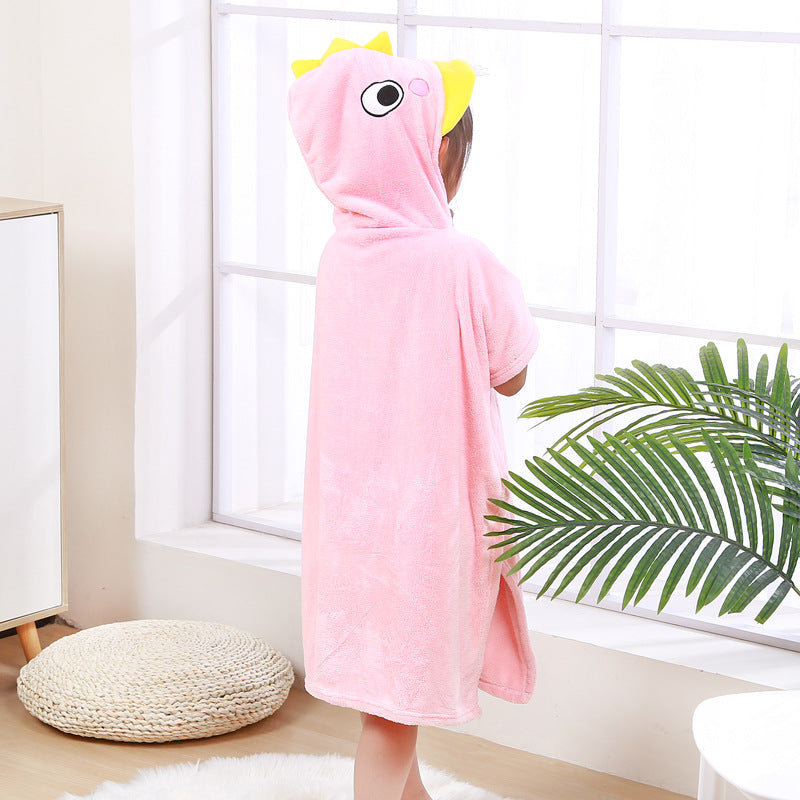The Absorbent Cloak: Wearable Coral Fleece Hooded Towel