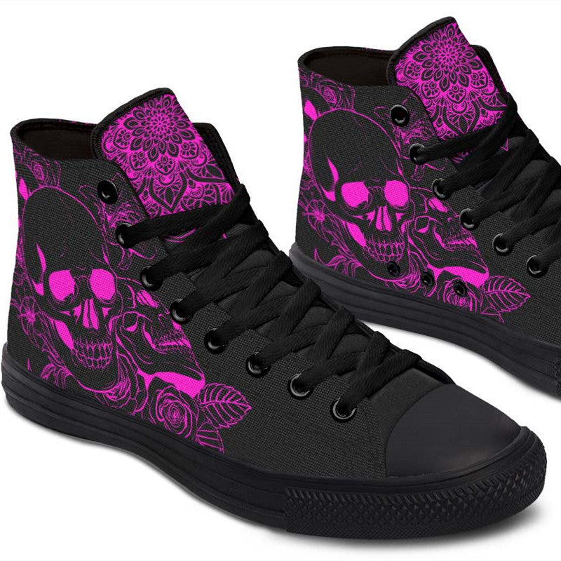 Men's And Women's Fashion Color Printing High-top Canvas Shoes