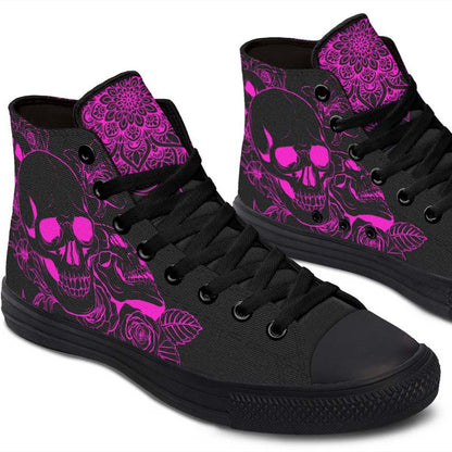 Men's And Women's Fashion Color Printing High-top Canvas Shoes