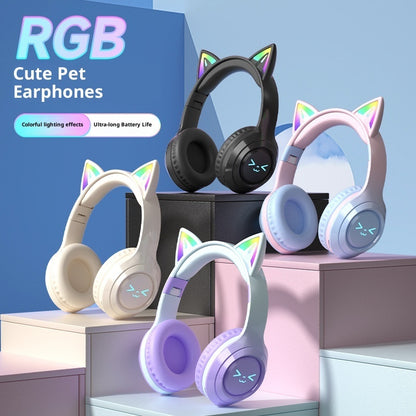 KittyWave: Cute Cat Ear Wireless Bluetooth Headphones