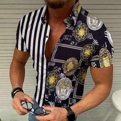 Vibrant Summer Beach Graphic Print Casual Shirt