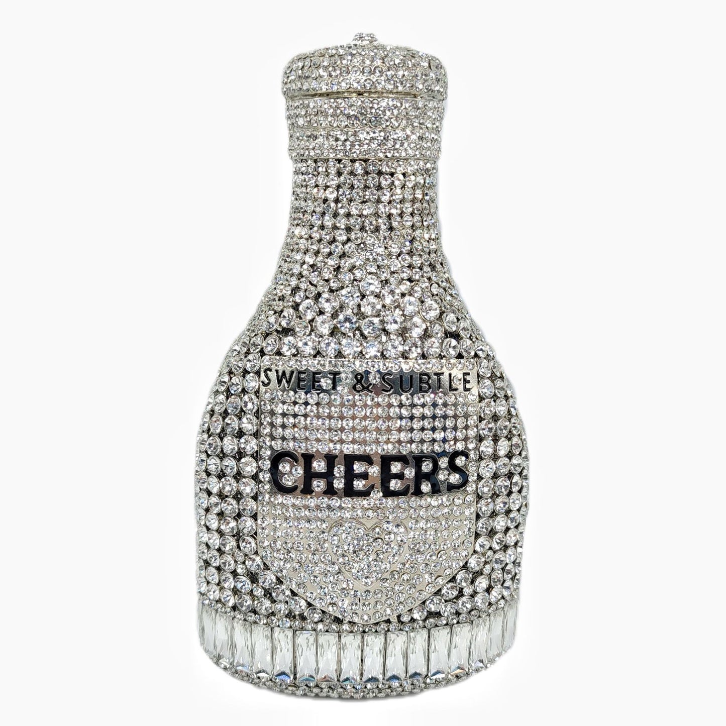 Champagne Bottle Rhinestone Evening Clutch Women's Bag