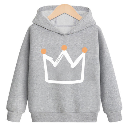 Royal Crest Hooded Velvet Plush Sweatshirt