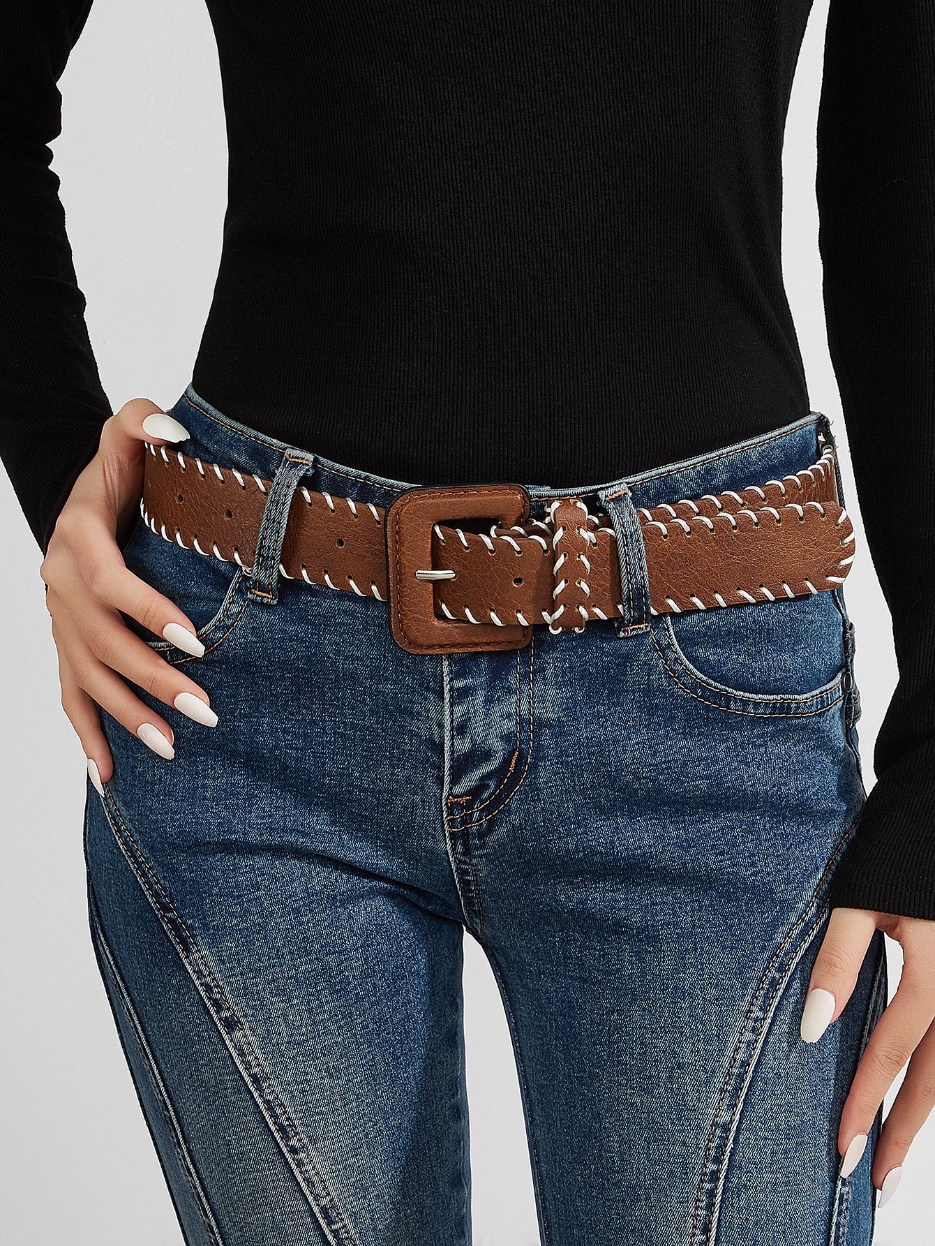 Decorative Jeans Hand-knitted Rope Belt