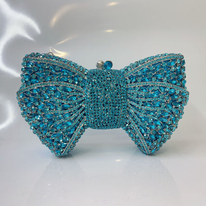 Bow Diamond Evening Bag Rhinestone Clutch