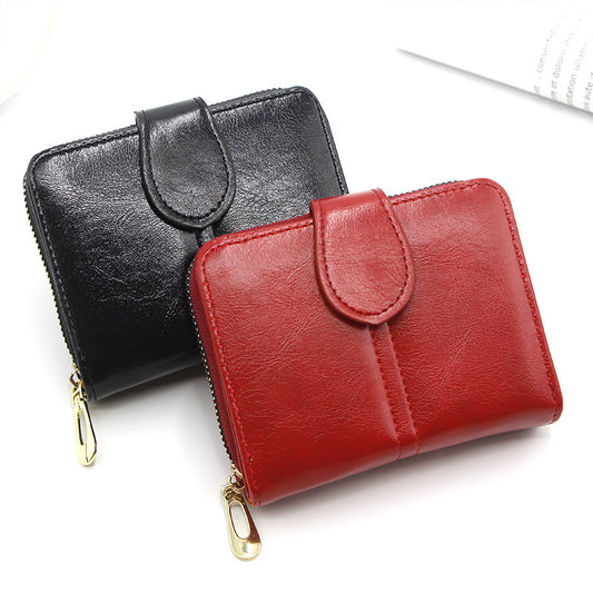 Wallet Short Solid Color Multi-card-slot Card Holder