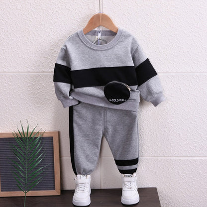 The Nursery Motif: Striped Letter-Bag Long Sleeve Baby Top