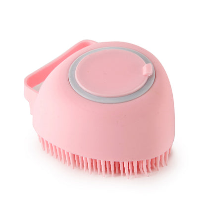 Silicone Pet Bathing & Massage Glove | Shampoo Dispensing Grooming Brush for Dogs & Cats