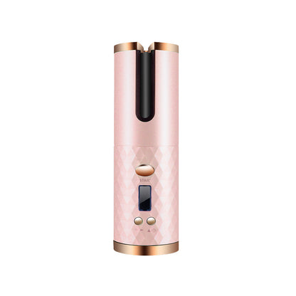 Rechargeable Auto-Rotating Hair Curler | LCD Display Ceramic Barrel Curling Iron for Women