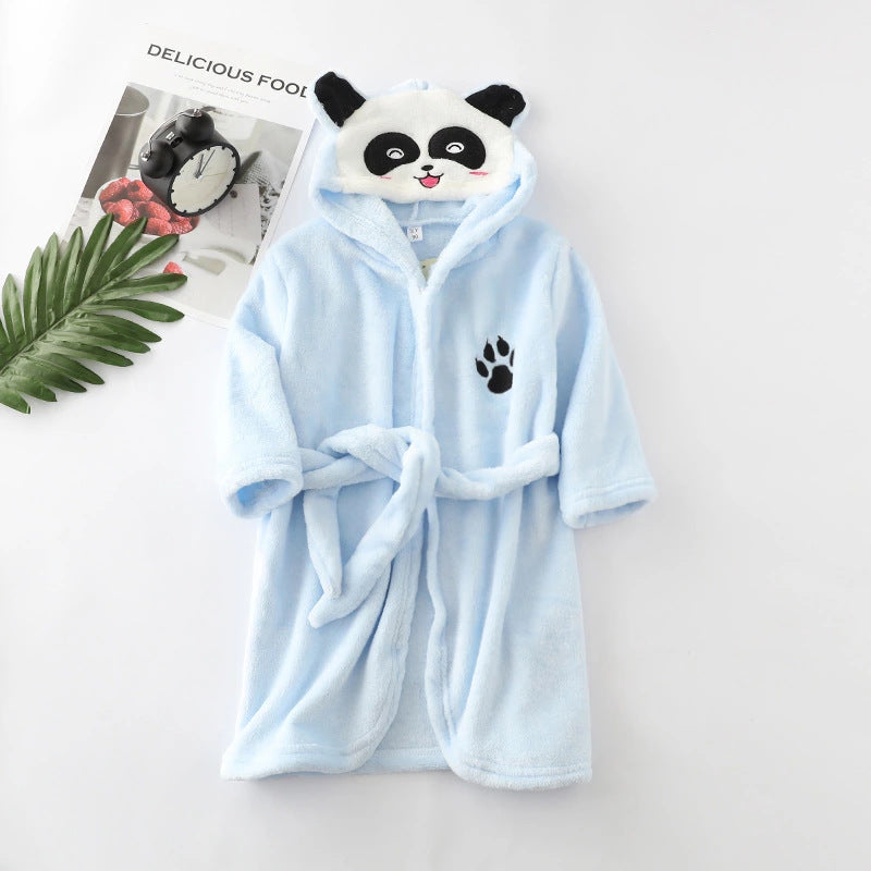 Elegance in Fleece: Flannel Lace Hooded Bathrobe