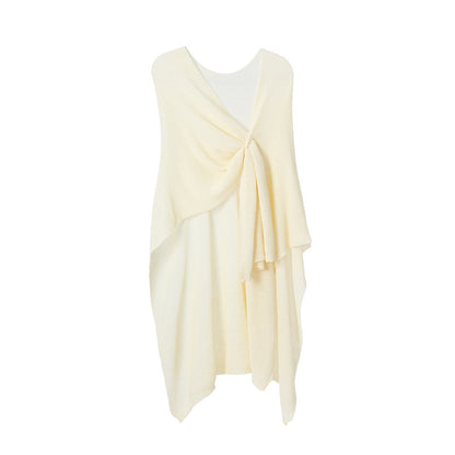 Anti-Pilling Shawl Thin Knitted Cardigan Solid Color Shawl