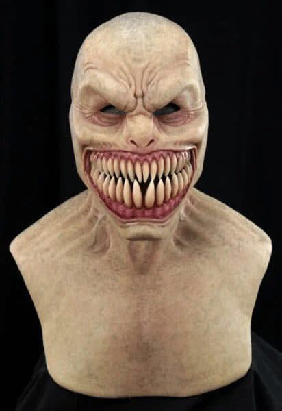 Realistic Old Man Halloween Mask | White Hair & Beard Full-Head Costume Headpiece