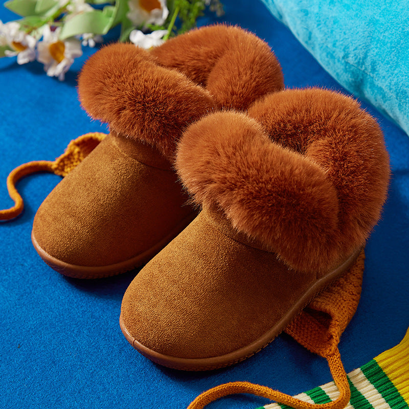 Soft Sole Comfort: Girls’ Non-Slip Cotton Snow Boots