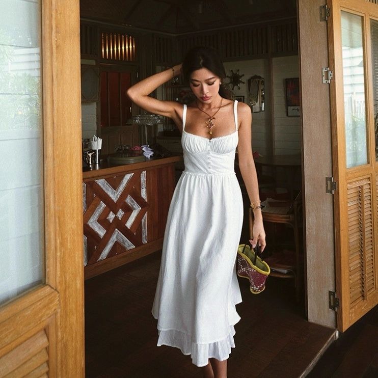 French Retro Dress Women's Sling Design