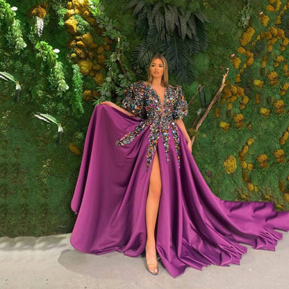 Sequined Split Large Swing Dress Women