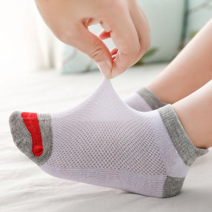 The Summer Lattice: Thin Mesh-Breathable Cotton Boat Socks