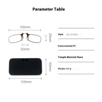 Unisex Legless Nose Clip Elderly Sticky Mobile Phone Portable Ultra-thin Glasses Case