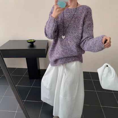 Korean Classic Round Neck High-grade Loose Soft And Glutinous Wear Knitted Sweater