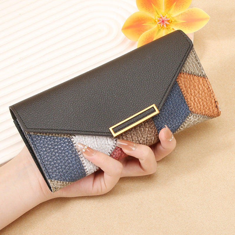 A Multi-functional Buckle Retro Thin Coin Purse From Japan And South Korea
