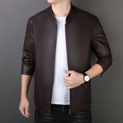 PU Leather Coat Mens Leather Jacket Versatile Premium Finish