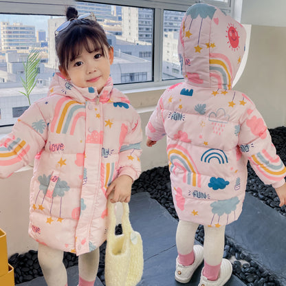 The Cloud Thickened: Mid-Length Cute Thickened Down Jacket