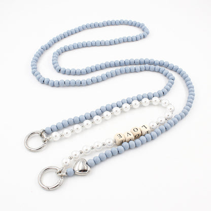 Autumn And Winter Wooden Bead Bag Chain Letter Double Layer