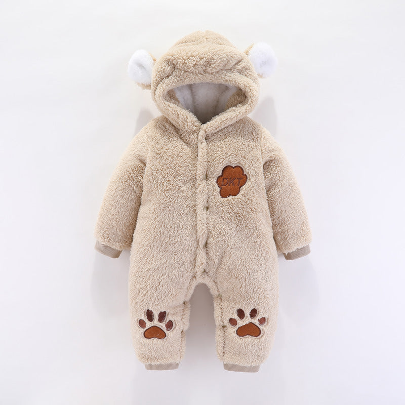 The Thermal Jumpsuit: Thickened Hooded Cotton Romper