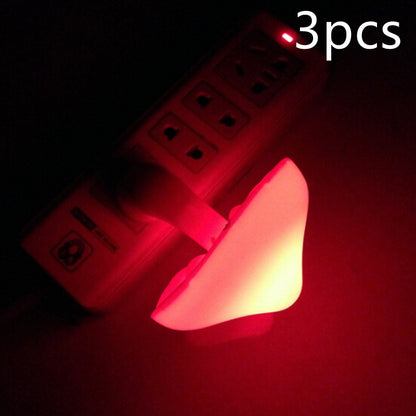 LED Mushroom Night Light | EU/US Plug-In Light Sensor Wall Lamp for Bedroom & Home Décor