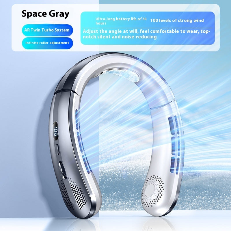 Rechargeable Ultra-quiet Lazy Portable Mini Turbine Bladeless Halter Fan